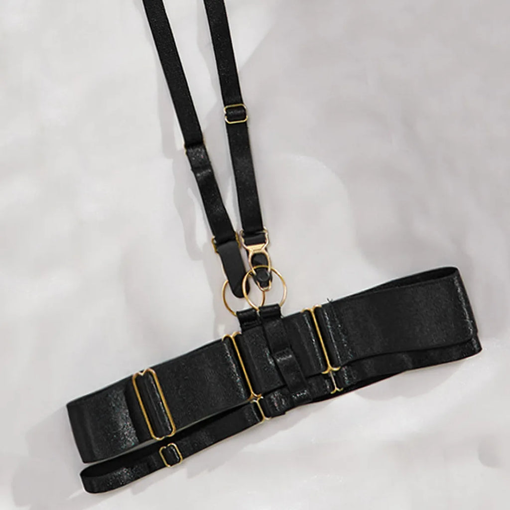 Set Lingerie Nera con Ricamo Floreale