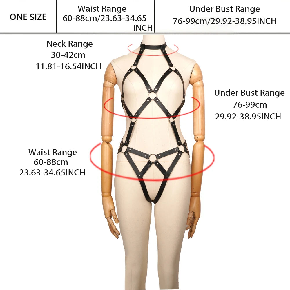 HARNESS DONNA FULL BODY IN ECOPELLE