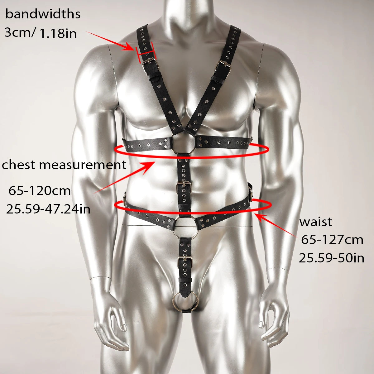 HARNESS UOMO FULL BODY IN ECOPELLE