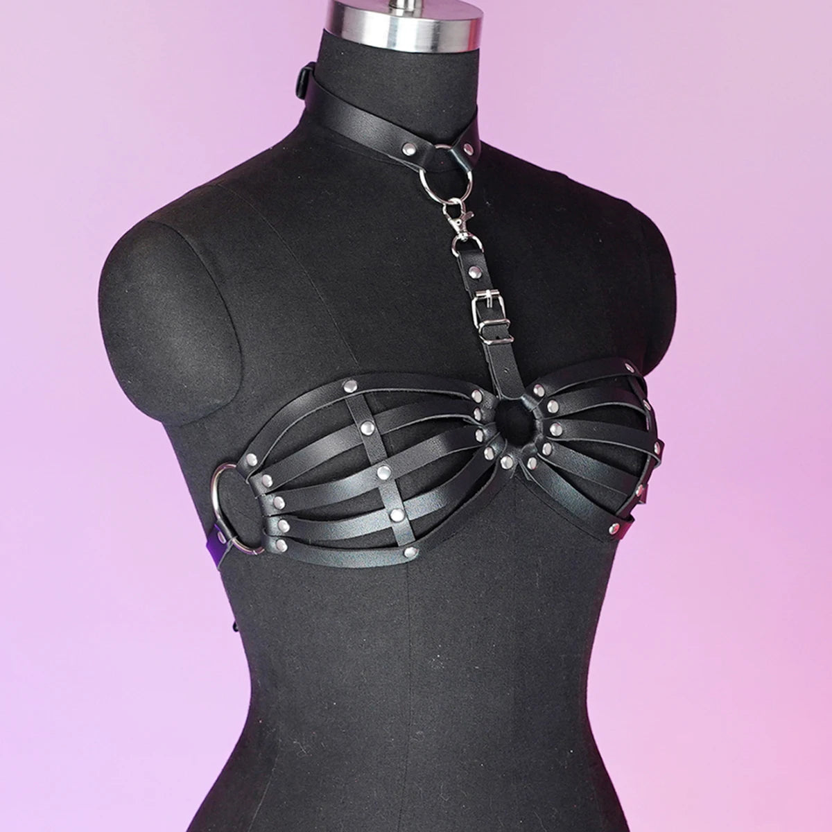 BRALETTE DONNA IN ECOPELLE CON BORCHIE