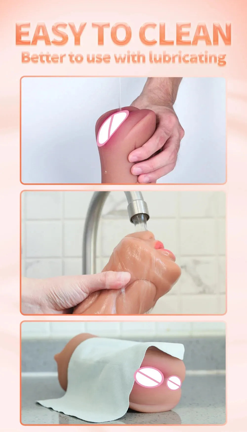 3 IN 1 Artificial Vagina for Men Masturbator Cup Deep Throat Real Oral Male Masturbation Blowjob Anal Clit Silicone Sex Toys 18+